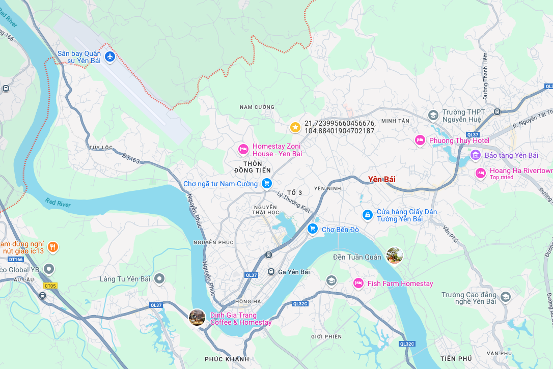 Map of Yen Bai Region